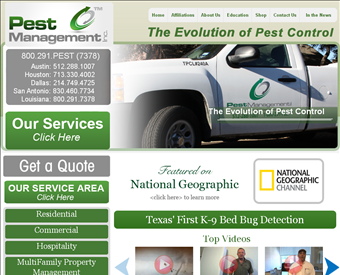 Pest Management, Inc. web screenshot