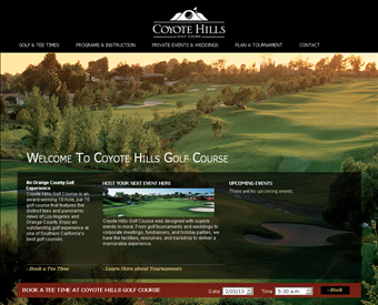 Coyote Hills Golf Course web screenshot