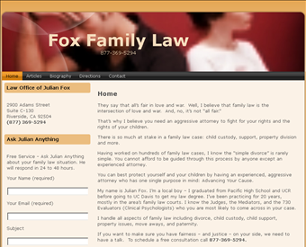 Law Office of Julian Fox web screenshot