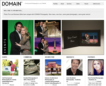 DOMAIN Photography web screenshot