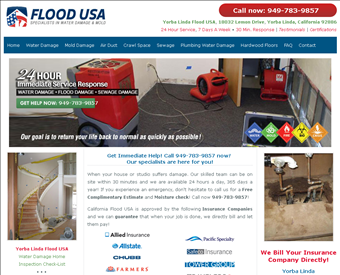 Yorba Linda Water Damage Services web screenshot