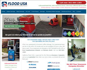 Elite Flood Restoration web screenshot