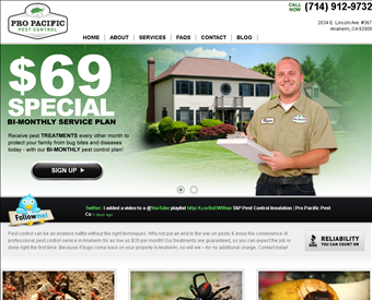 Pro Pacific Pest Control web screenshot