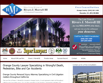 The Law Firm of Rivers J. Morrell III web screenshot