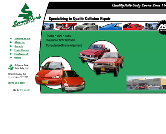 Spruce Park Auto Body - Auto Parts Anchorage web screenshot