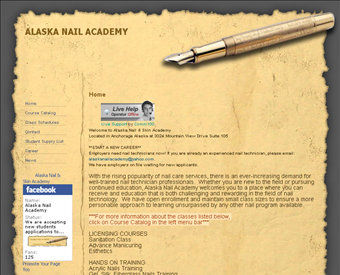 Alaska Nail Academy web screenshot
