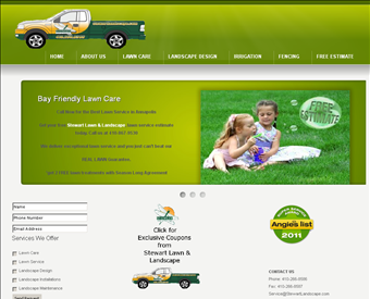 Stewart Lawn & Landscaping web screenshot