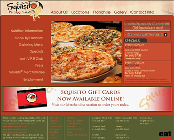Squisito - Pizza Delivery Annapolis web screenshot