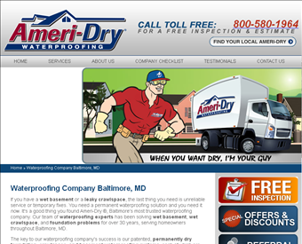 Ameri-Dry Waterproofing web screenshot