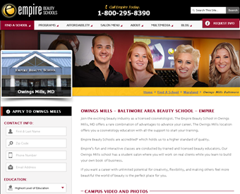 Empire Beauty School web screenshot