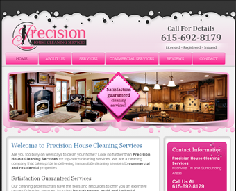 Precision House Cleaning Services. web screenshot