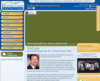 Hidden Lakes Dental Care web screenshot