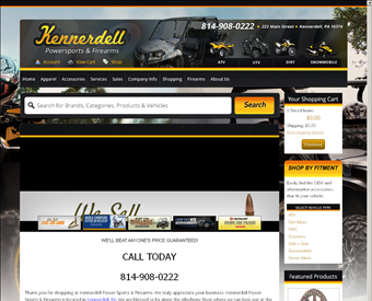 Kennerdell Powersports and Firearms web screenshot