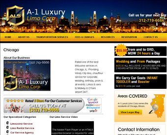 A1 Luxury Limo Corp web screenshot