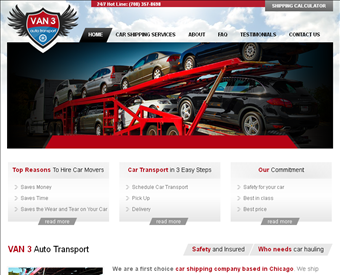 Van 3 Auto Transport & Car Shipping web screenshot