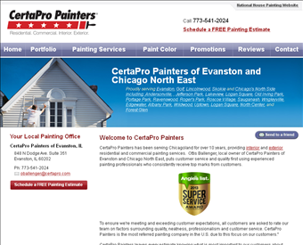 CertaPro Painters of Evanston web screenshot