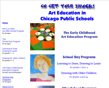 Go Get Your Smock! School of Art web screenshot