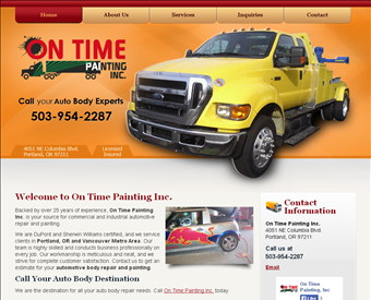 On Time Painting Inc web screenshot