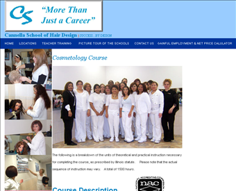 Cannella School of Hair Design web screenshot