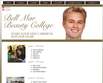 Bell Mar Beauty College web screenshot