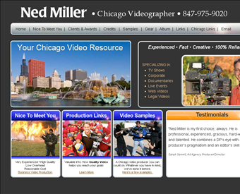 Chicago Videographer web screenshot
