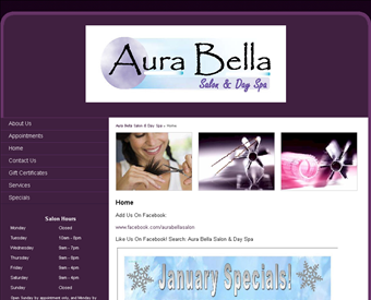 http://aurabellasalon.com web screenshot