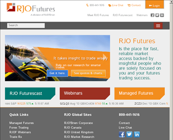 RJO Futures web screenshot