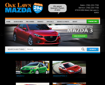 Oak Lawn Mazda web screenshot