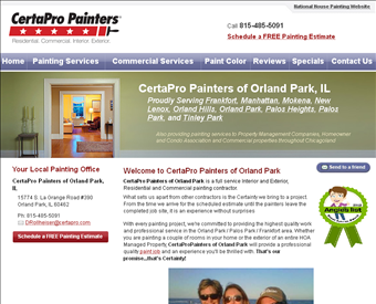 CertaPro Painters of Orland Park web screenshot