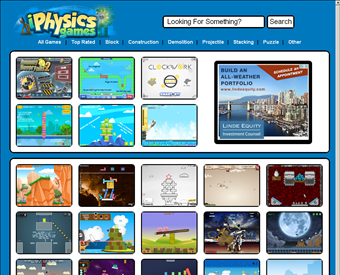 iPhysics Games web screenshot