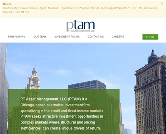 PT Asset Management, LLC (PTAM) web screenshot