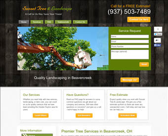 Sunset Tree & Landscape web screenshot