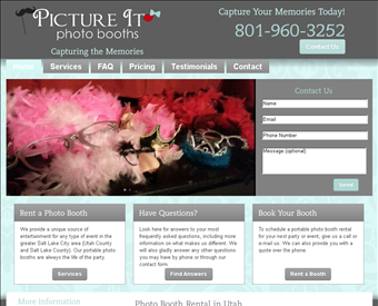 Picture It Photo Booths web screenshot