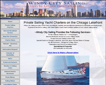 Windy City Sailing, Inc. web screenshot