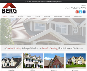 Berg Roofing and Home Improvements web screenshot
