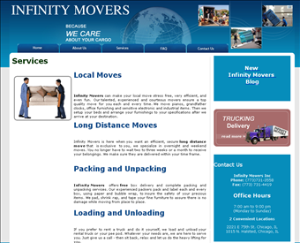 Infinity Movers web screenshot