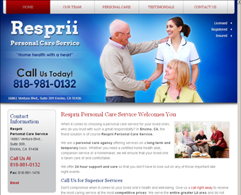 Resprii Personal Care Service web screenshot