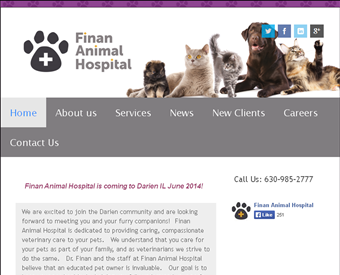 Finan Animal Hospital web screenshot