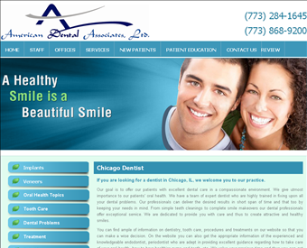 American Dental Associates web screenshot
