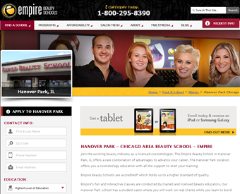 Empire Beauty School web screenshot