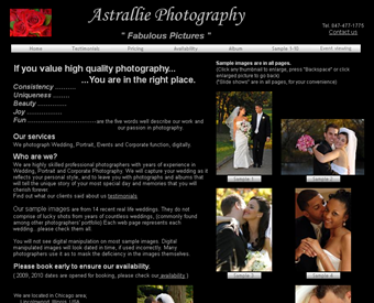 Astrallie Photography, LLC - Wedding Photographer Chicago web screenshot
