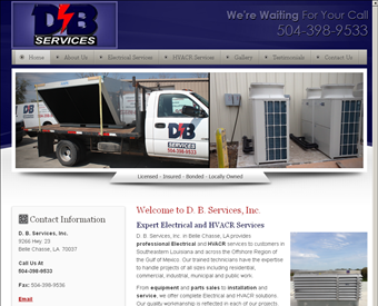 D.B. Services, Inc. web screenshot