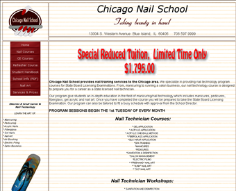 Chicago Nail School web screenshot