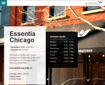 Essentia - Natural Memory Foam Mattresses web screenshot