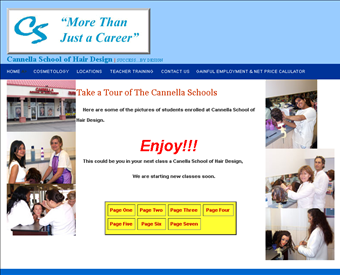 Cannella School Of Hair Design web screenshot