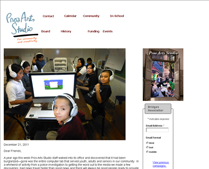 Pros Arts Studio web screenshot