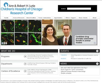 Ann & Robert H. Lurie Children's Hospital of Chicago Research Center web screenshot