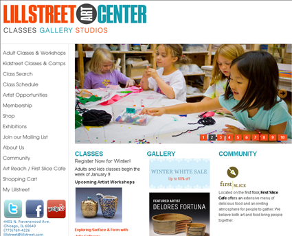 Lillstreet Art Center web screenshot