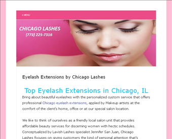 Chicago Lashes Eyelash Extension web screenshot