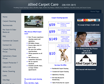 Allied Carpet Care web screenshot